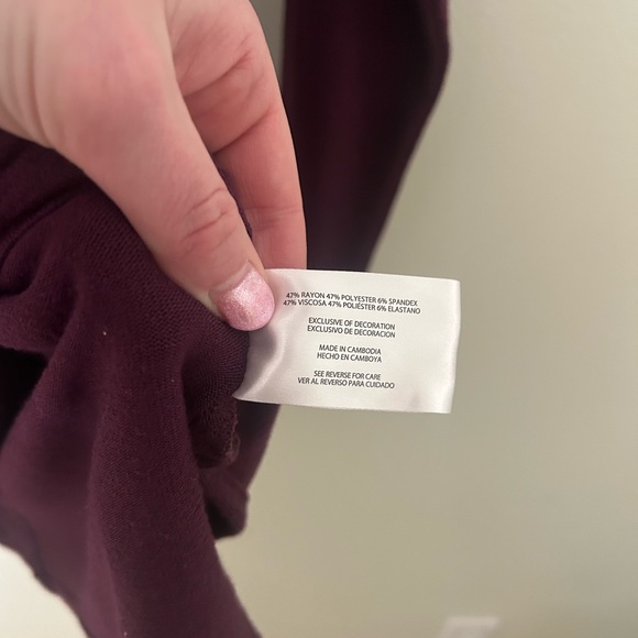 BANANA REPUBLIC | Oversized Crew Neck Top in Purple, Size Small - Picture 6 of 6